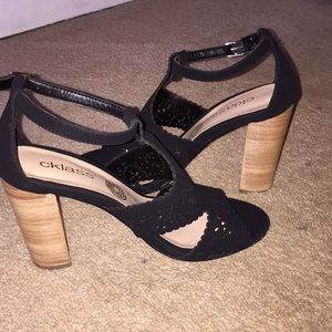 Black suede heels
